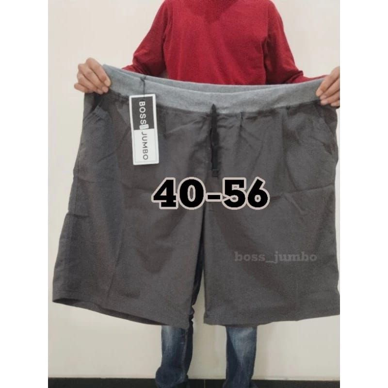 celana pendek pria jumbo size 40-56 pinggang karet celana jumbo pria big size celana