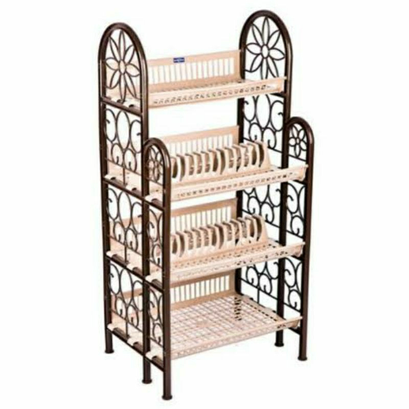 Rak Piring SuryaPlast / Mastro 4 Susun Rak Pinggan Plastik 4s Lucky Star 4 Tingkat Mastro