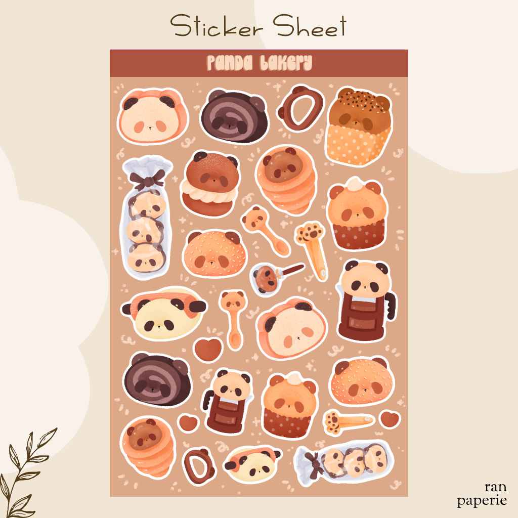 

Panda Bakery Sticker Sheet Stiker Jurnal Deco Journaling Bujo Journal Lucu Waterproof Tahan Air