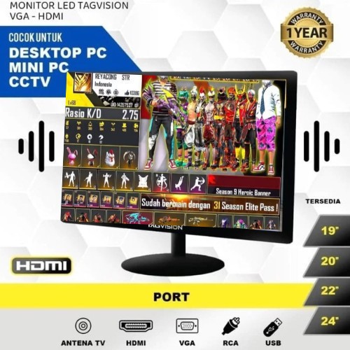 BACA DESKRIPSI =====)PC Gaming Intel Core I3 10105f gen10 16 GB RAM / Komputer Rakitan fulset Monitor 19 inch termurah 2024 dan jual akun freefire-4