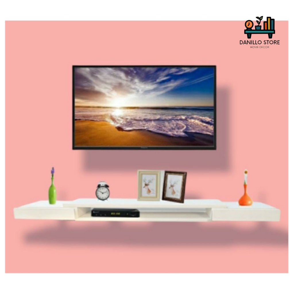 RAK DINDING TV LACI RAK DINDING TEMPEL RAK AMBALAN DINDING MINIMALIS PUTIH