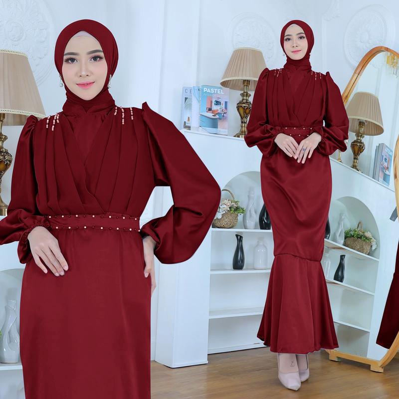 Aurora Boutique DRESS VEYYA | M L XL | 6 WARNA | Dress Saten Ceruti Babydoll Terbaru | Dress Panjang