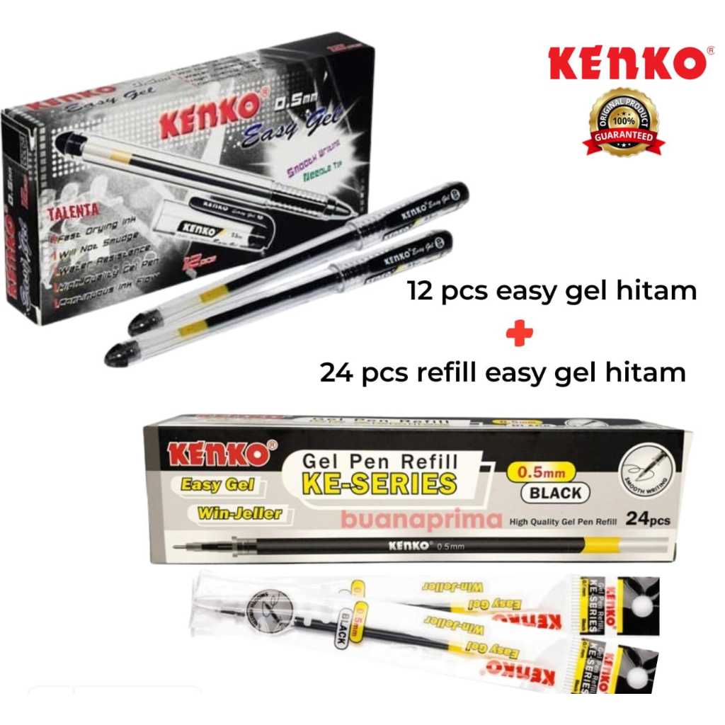

Bundle Kenko Easy Gel Black 1 Lusin (12pcs) + 2 Lusin (24pcs) Refill Easy Gel Black