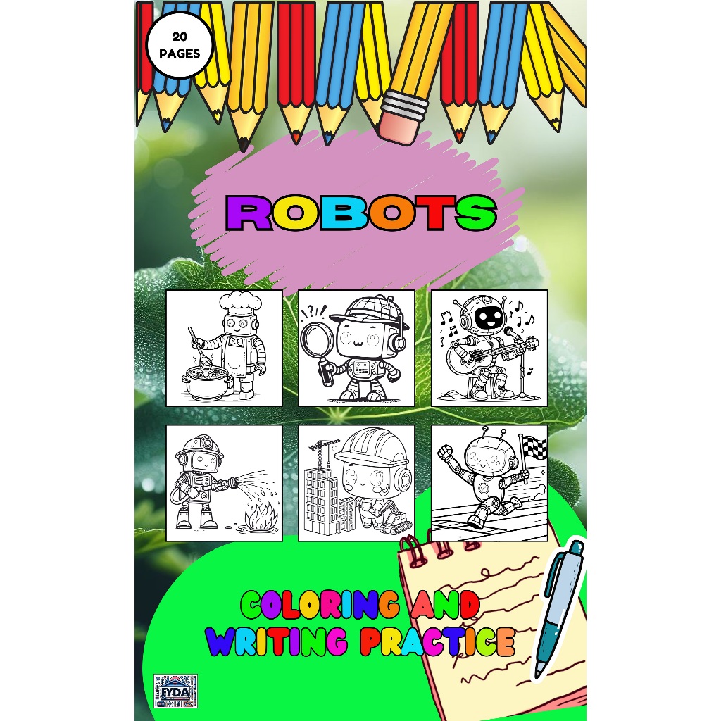 

Printable PDF - 20 Halaman Mewarnai Robot Lucu dan praktik menulis untuk Anak, Balita, PAUD dan TK