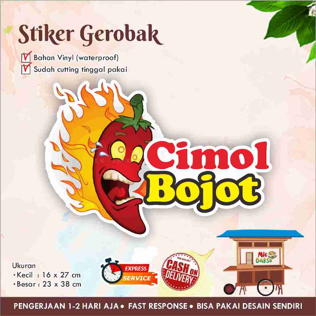 

STIKER KACA GEROBAK VINYL CIMOL BOJOT