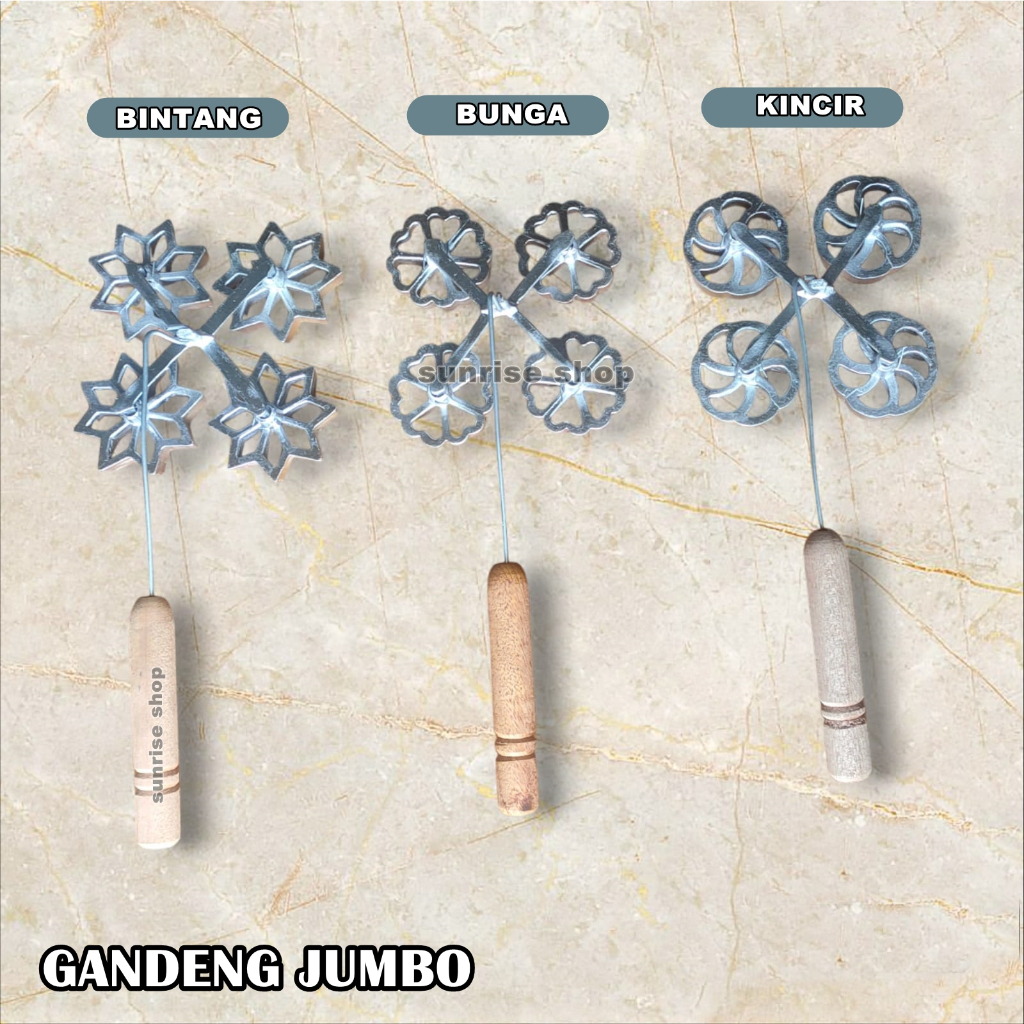 Cetakan Kue Kembang Goyang -  Gandeng Jumbo Aluminium