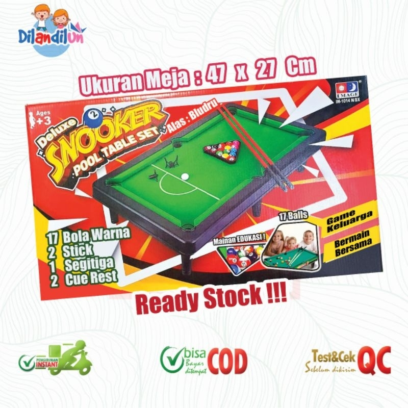 MAINAN MEJA BILLIARD MINI - DELUXE SNOOKER POOL TABLE SET