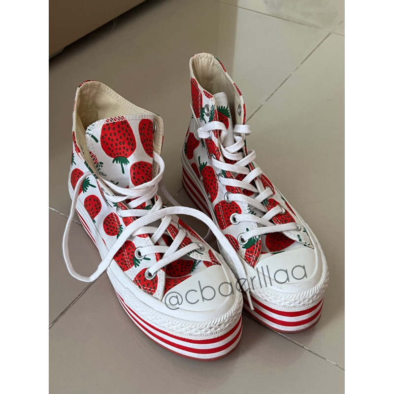 converse platform high top strawberry marimekko chucks trainers