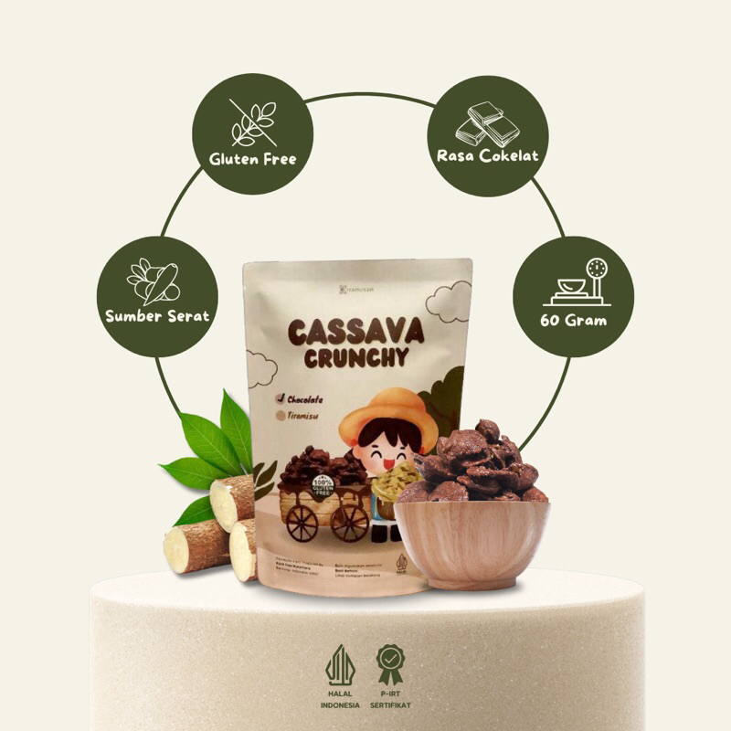 

Kiranusan - Cassava Crunchy Chocolate - Camilan Singkong - 100% Gluten Free - 60gr