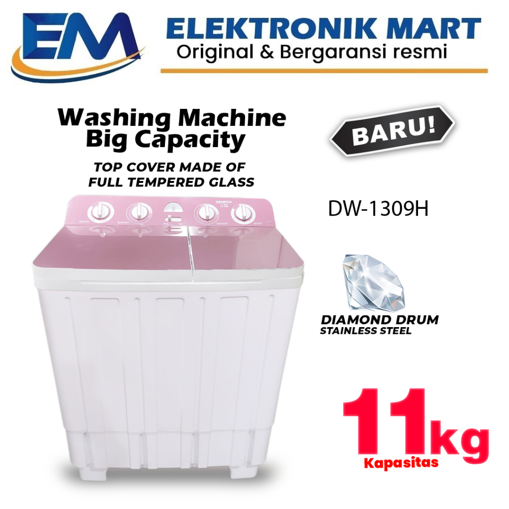 MESIN CUCI 2 TABUNG DENPOO DW 1309