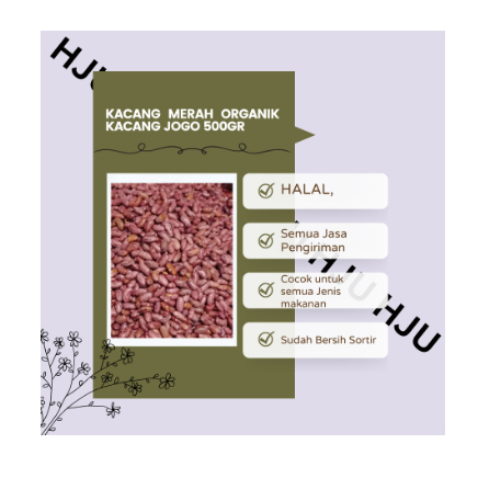 

Kacang merah organik, bersih sortir 500gr