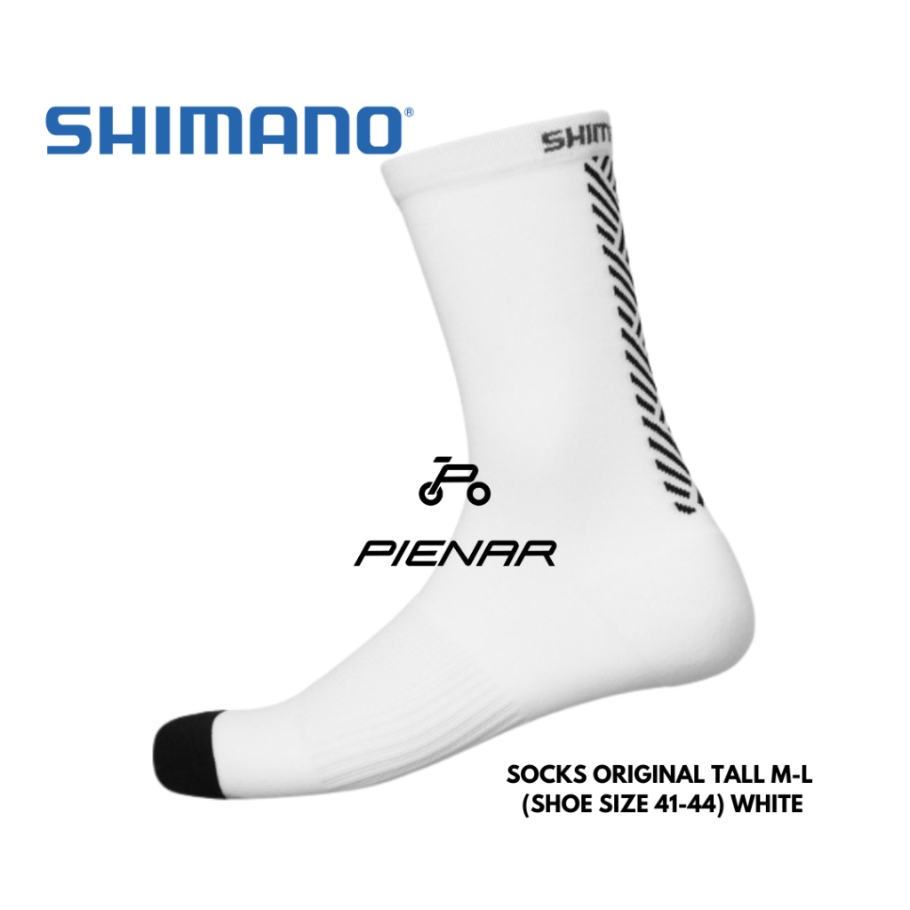 SHIMANO SOCKS ORIGINAL TALL WHITE KAOS KAKI SEPEDA