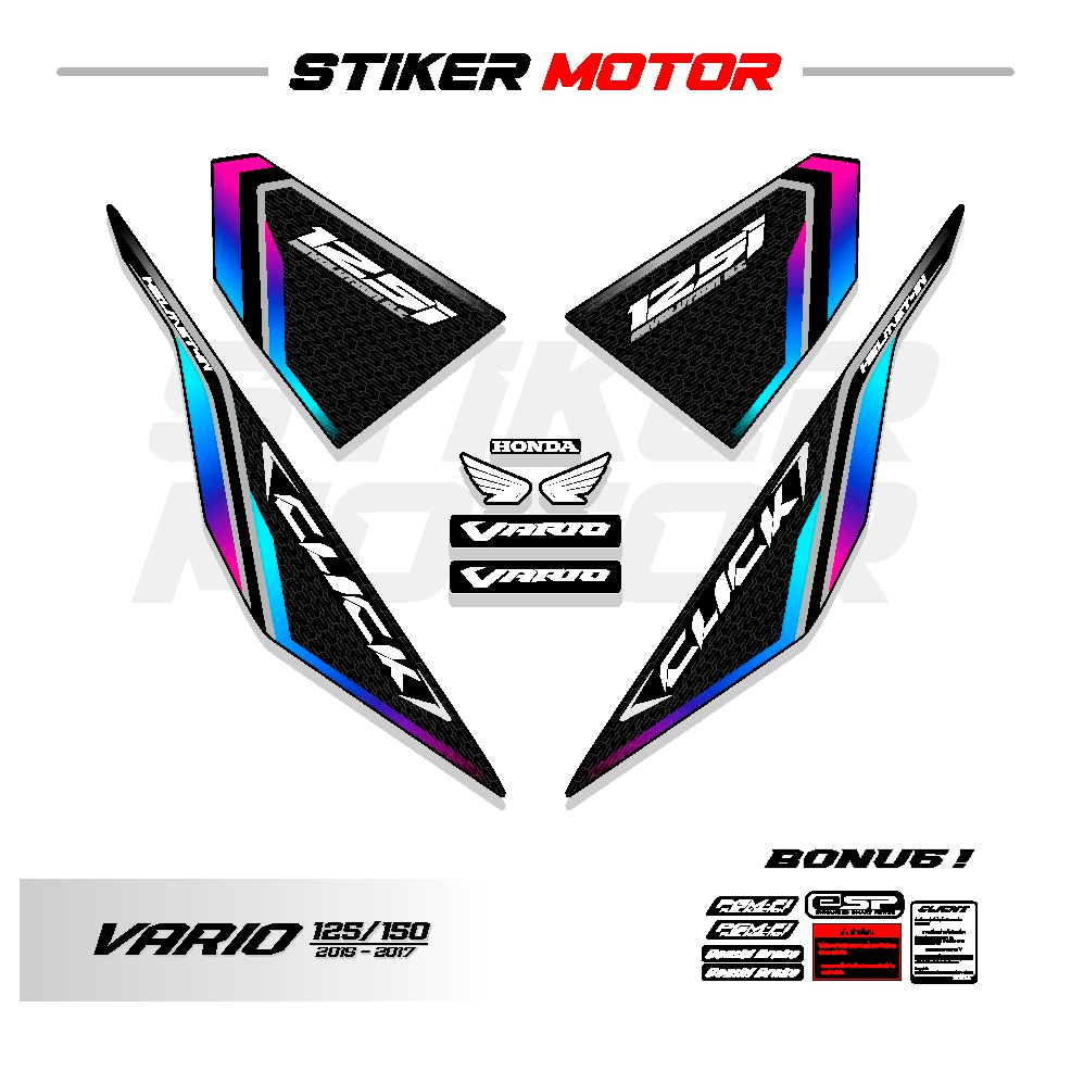 VR505 STRIPING STIKER STICKER LIS MOTOR VARIO 125 / 150 2015 2016 2017 HELMET IN VARIASI MOTIF CLICK