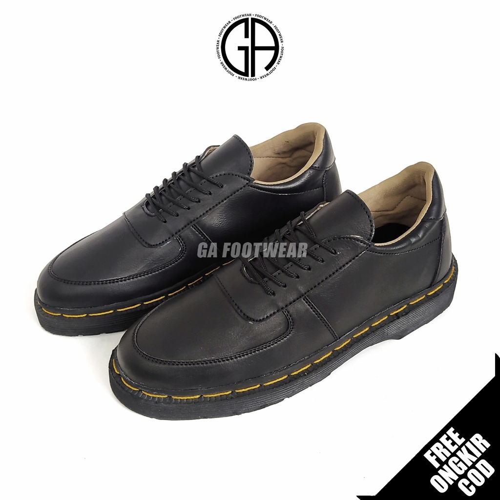 GA FOOTWEAR Hugo - Sepatu Pantofel Formal Pria Casual Kulit Pu Docmart