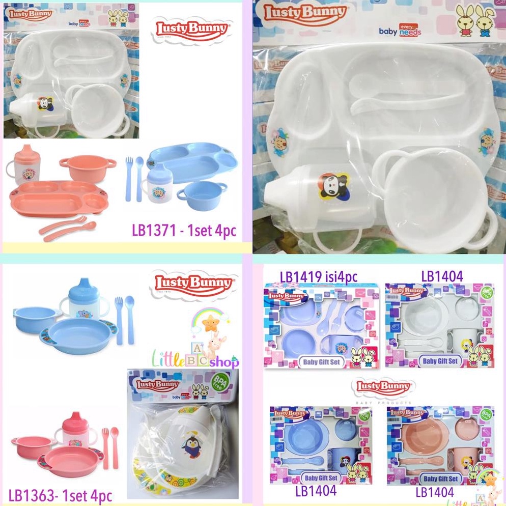 CHEKOUT Lusty Bunny Feeding Set Mpasi Peralatan makan bayi piring makan bayi