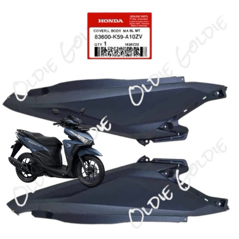 83500-K59-A10ZV 83600-K59-A10ZV Cover Body Kanan Atau Kiri Vario 125 150 LED 2015 - 2017 Biru Dof