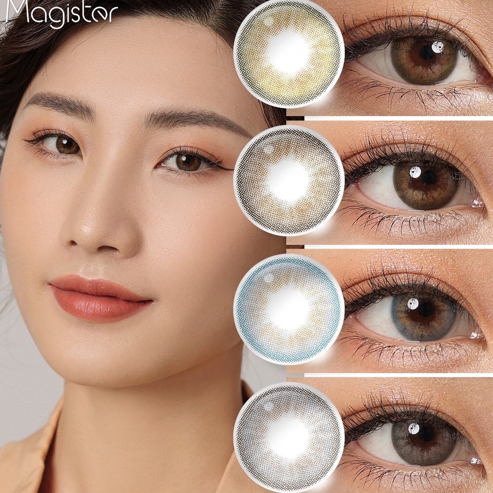 MENARIK Magister Softlens Murah Lensa Kontak Warna Lensa Mata Normal Soplen Mata Soflens grey brown 