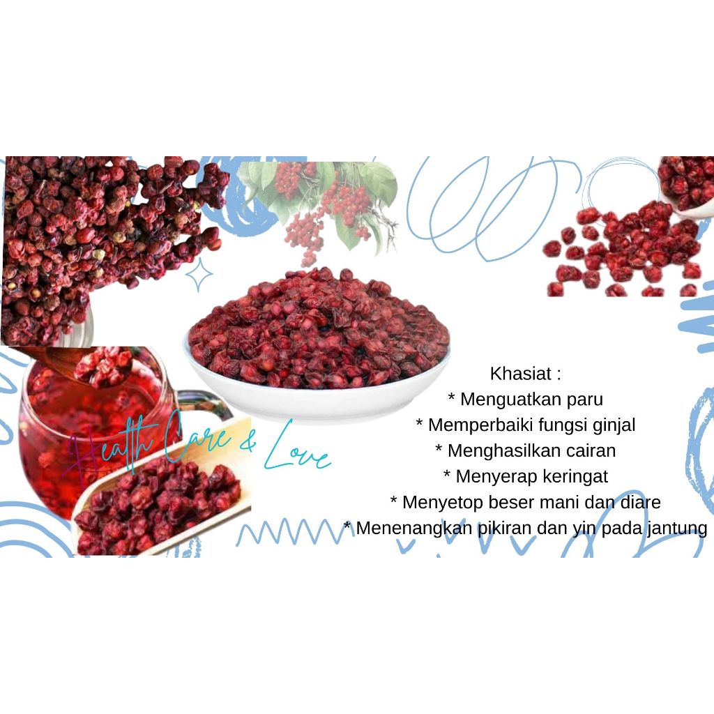 

Wu Wei Zi 五味子 Schisandra Chinensis Premium Grade 50 Gr