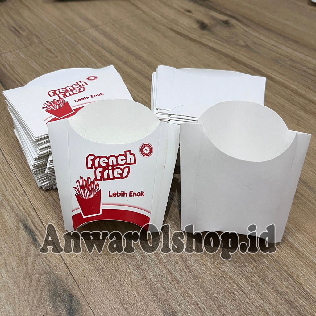 Kemasan Box Kentang Goreng 50pcs / Dus Kentang Goreng/ Kemasan Kentang Goreng/ French fries Murah