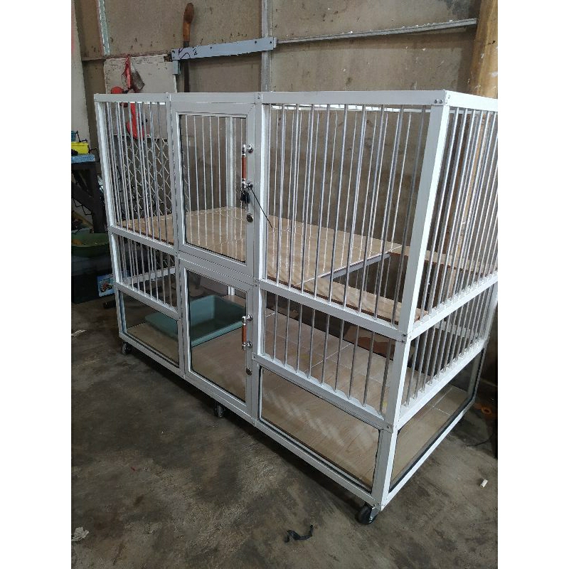 kandang kucing aluminium 2 kamar