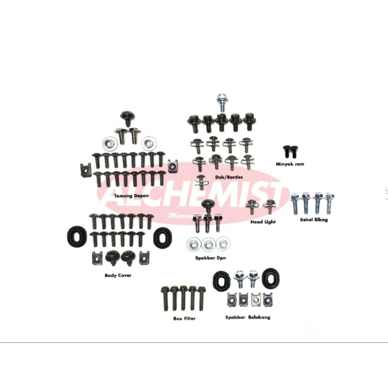 COD Baut Fino Karburator Full Set / Baud Yamaha Fino Karbu Full Body / Baut Yamaha Fino Karburator F