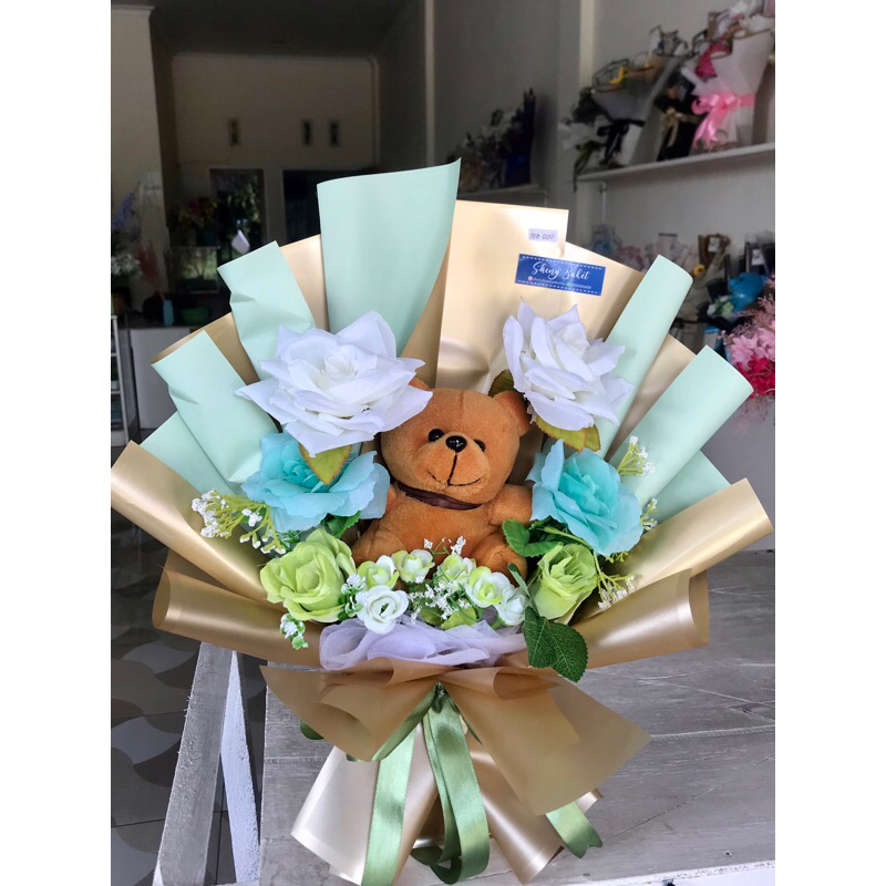 

buket boneka dan bunga artificial jumbo