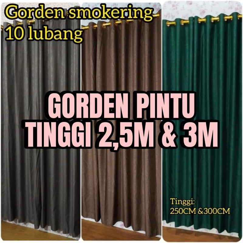 GORDEN JENDELA PANJANG PINTU DAN GORDEN TINGGI 3METER DAN 2,5 METER HORDENG JENDELA POLOS EMBOS