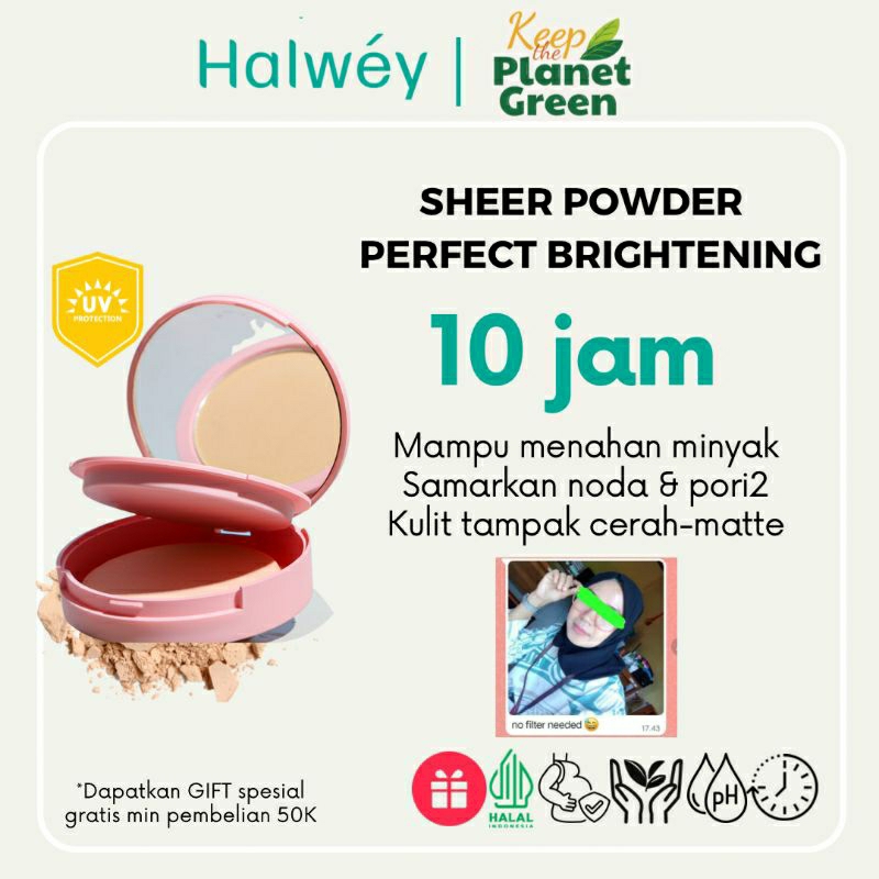 HALWEY Skincare Indonesia Bedak Padat Halwey Compact Powder SPF 30 Bedak Lokal Natural Halal BPOM Co