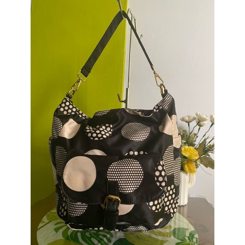 tas bahu wanita polka nilon premium preloved keren