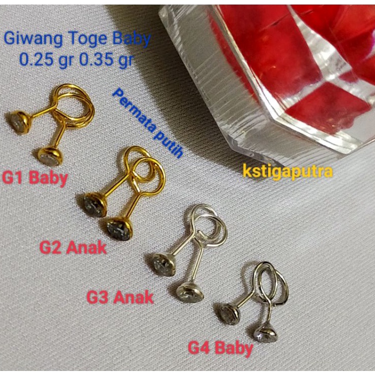 Segera Ambil  Giwang Toge Baby dan Anak Perak 925 Lapisan Emas