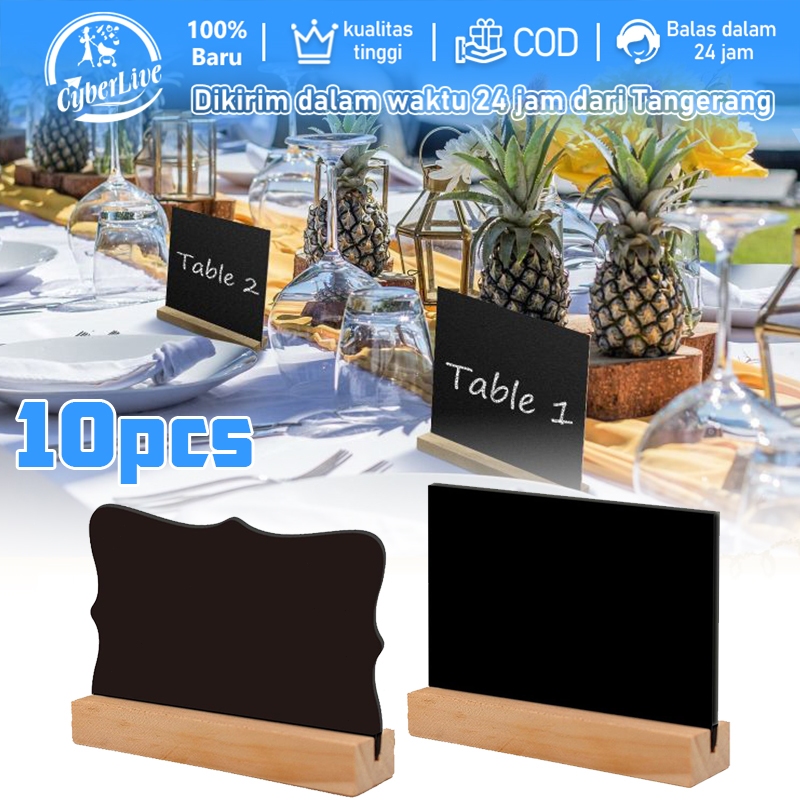 

10pcs/Set Papan Tulis Kapur Kecil Papan Hitam Kapur Cafe Mini Chalkboard Mini Black Board