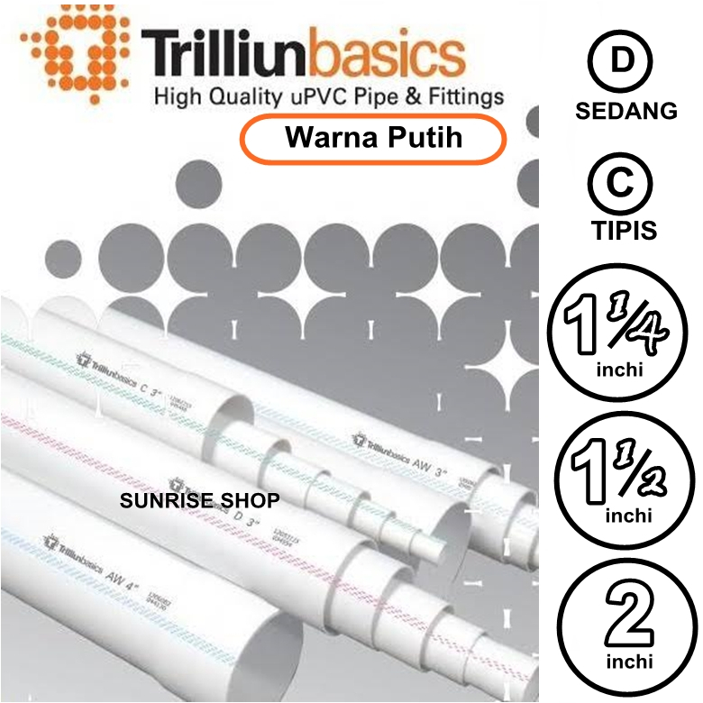 Pipa Pvc Paralon Air Panjang 1 meter