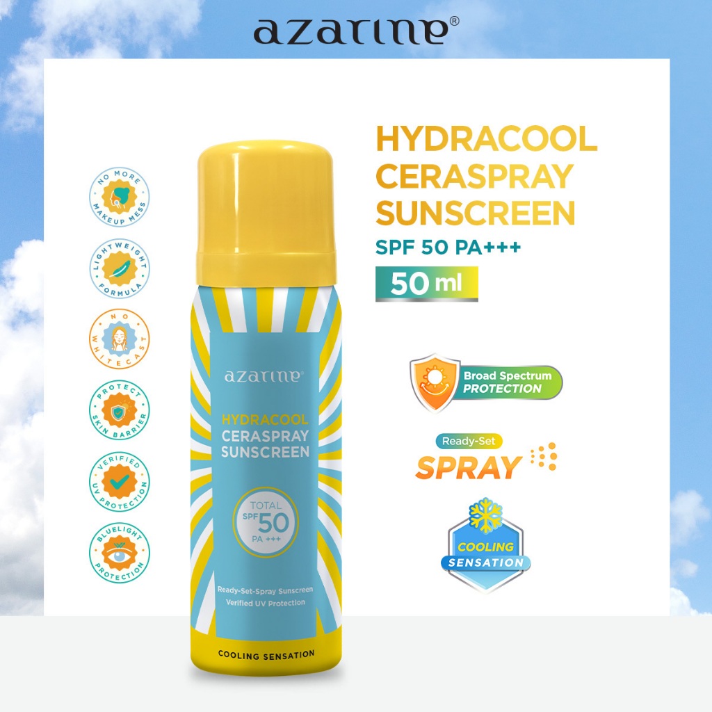 	 Azarine Ceraspray Sunscreen Spray SPF 50 PA+++ with cooling sensation 50ml UV Defender UV Protector Outdoor Sunscreen Mist	