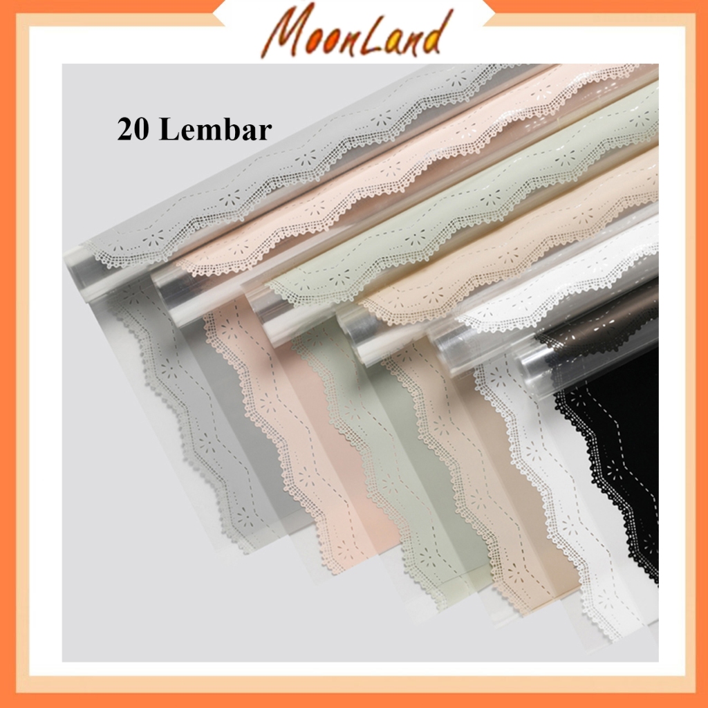 

20 Lembar Cellophane List Renda Bening Flower Wrap Paper Buket KB6170