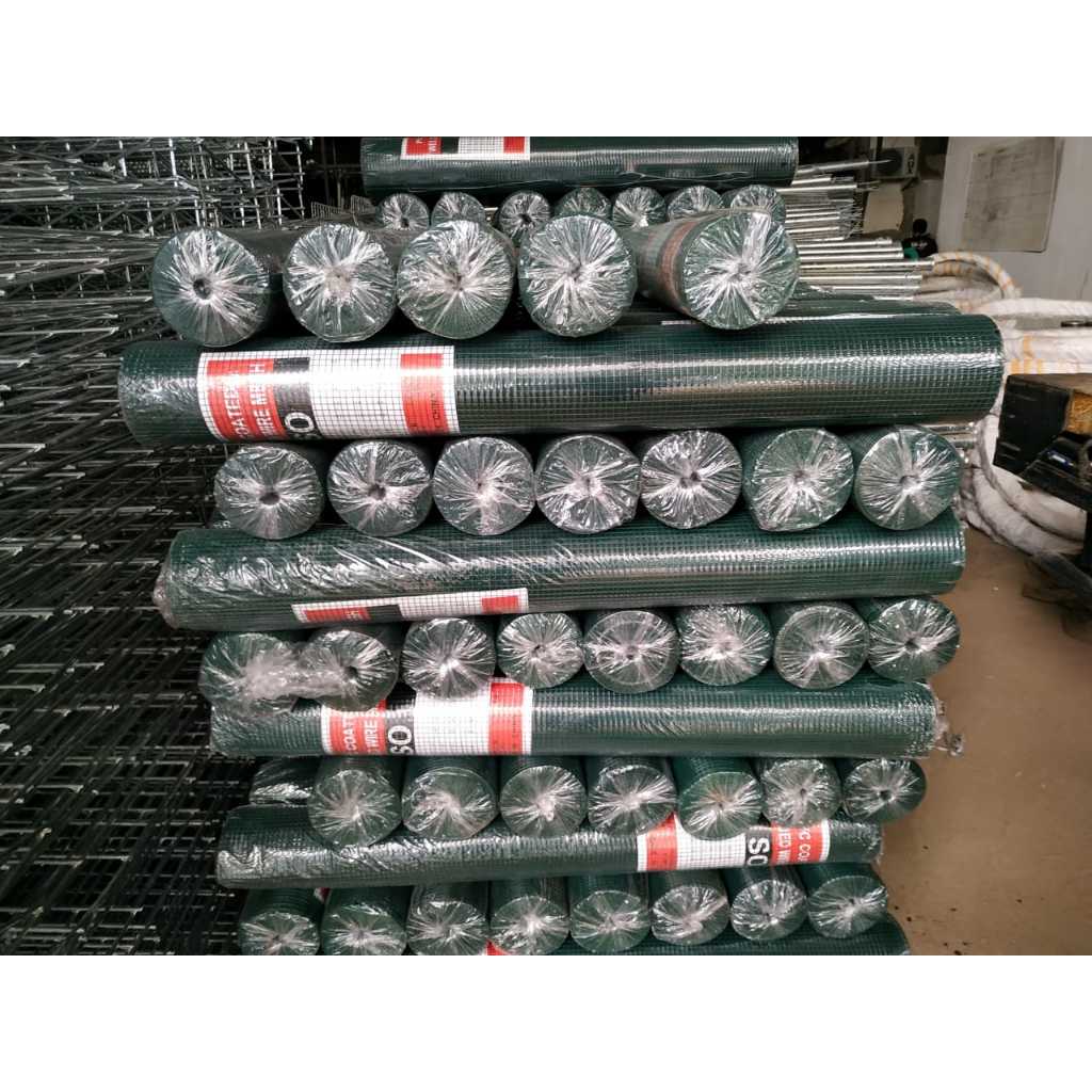 Kawat Ram PVC Hijau Lubang 1/2 1/4 3/4 Tebal 1mm