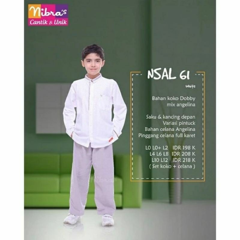 Koko anak Nibras NSAL 61 putih