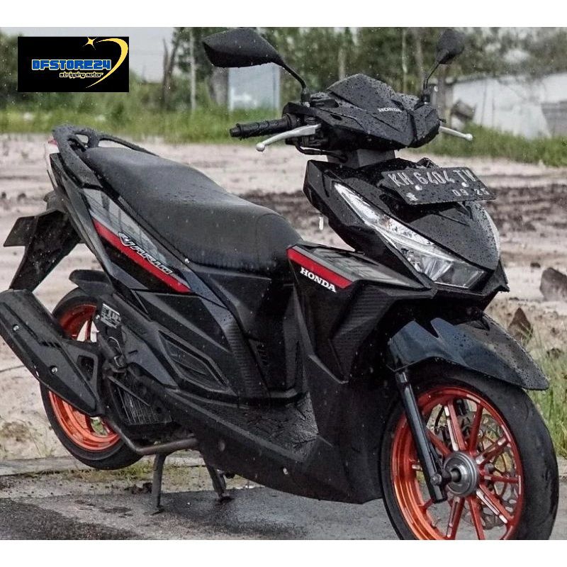 Striping lis sticker motor standar honda vario led 125 2017 2018 hitam lis merah stiker vario 125 20