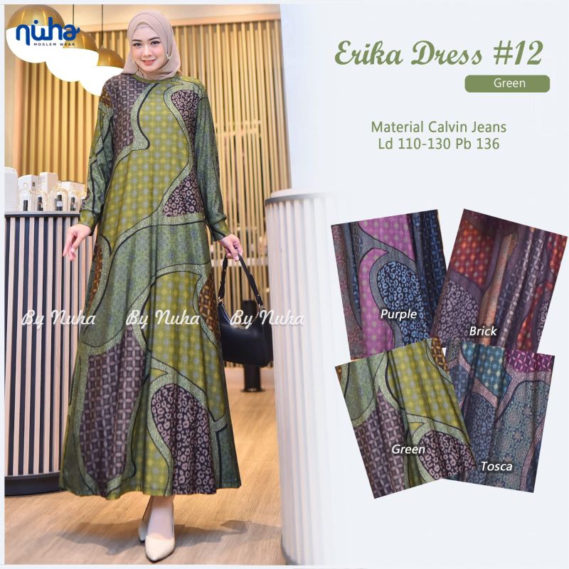 gamis ibu jubah wanita matt calvin Jeans LD110-140 size JUMBO adem nyaman
