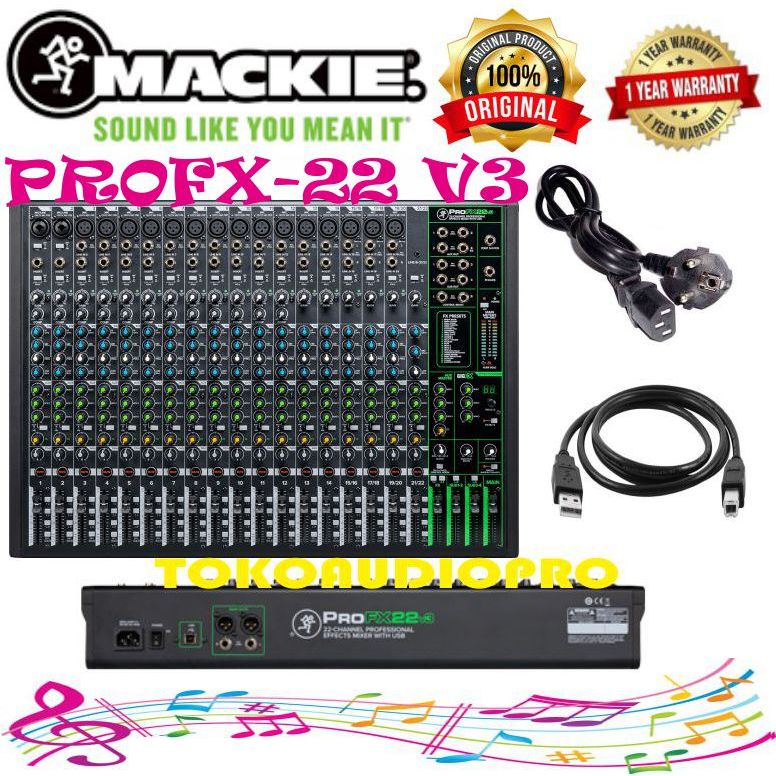 Mackie ProFX22v3 22-channel Mixer with USB and Effects Profx-22