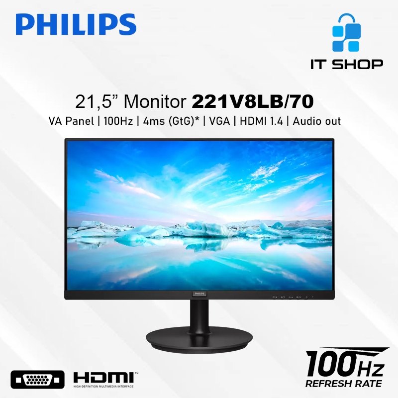 Monitor LED Philips 221V8LB|70 - Saeco Monitor FHD 100Hz