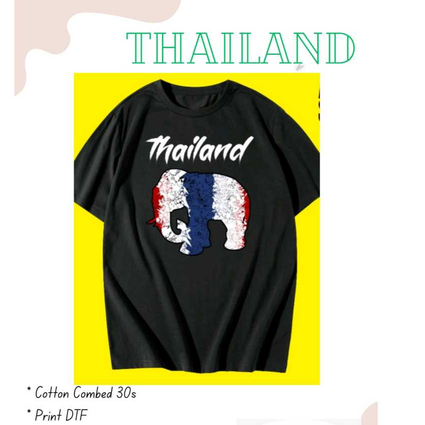 Kaos Oleh-Oleh Thailand - Baju Souvenir Thailand Gajah Muaythai