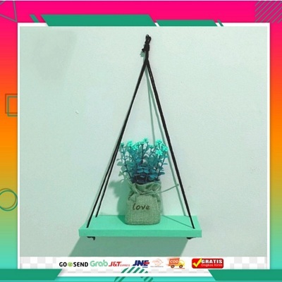 Rak Bunga Gantung Serbaguna - Ambalan Dinding Minimalis Tali Gantung/rak kayu gantung tali modern