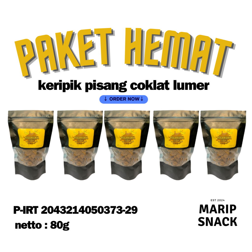 

paket keripik pisang coklat lumer berta 80g lumer coklatnya crispy pisangnya