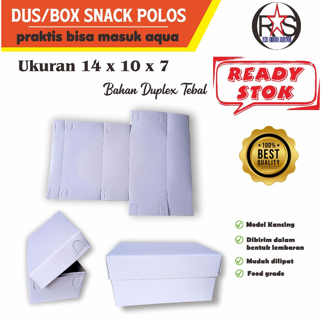 Dus Snack / Box Snack / Kotak Snack Polos Praktis Aqua