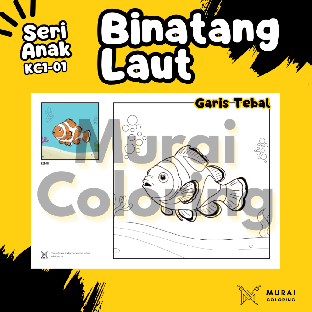 

Kertas Gambar Mewarnai Anak - Binatang Laut KC1