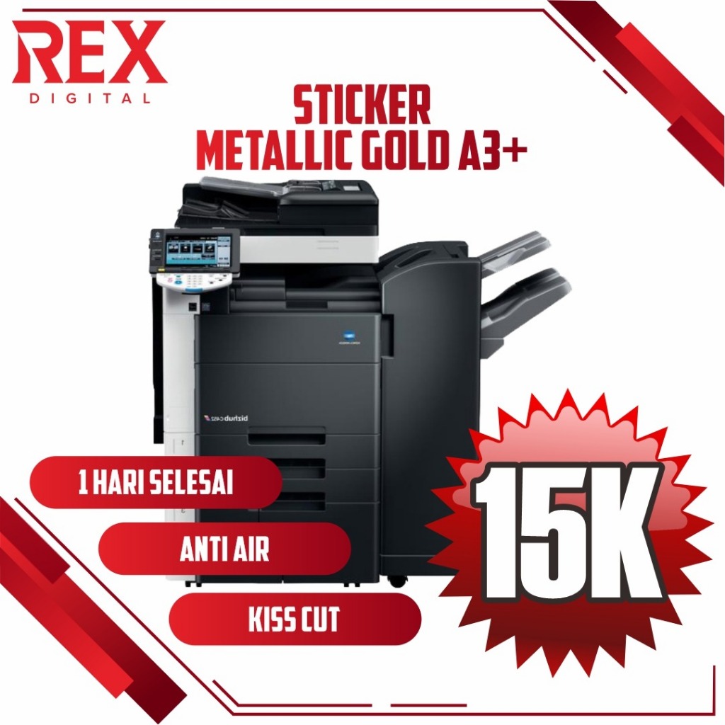 

Print & Cut Sticker Metallic A3+, Cetak Stiker Label Metalik Murah