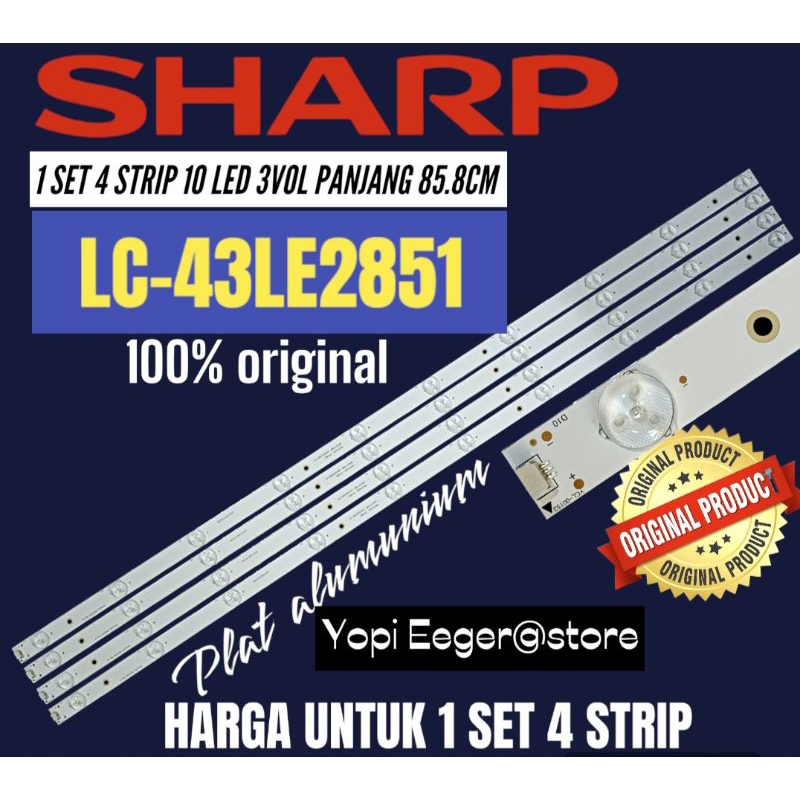 BACKLIGHT TV LCD LED SHARP 43 INCH LC-43LE2851 BACKLIGHT TV 43 INCH SHARP
