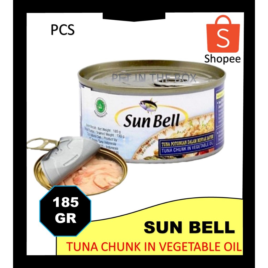 

SUNBELL KALENG BESAR 185 GR . SUN BELL TUNA CHUNK IN VEGETABLE OIL