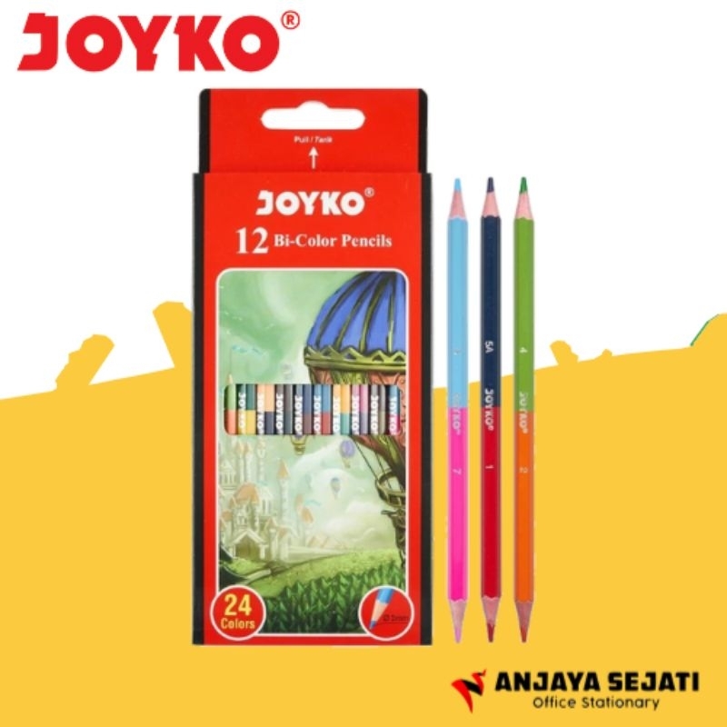 

Pensil Warna Joyko | Pensil Gambar Bi-color - BI101 (2 warna per pensil)