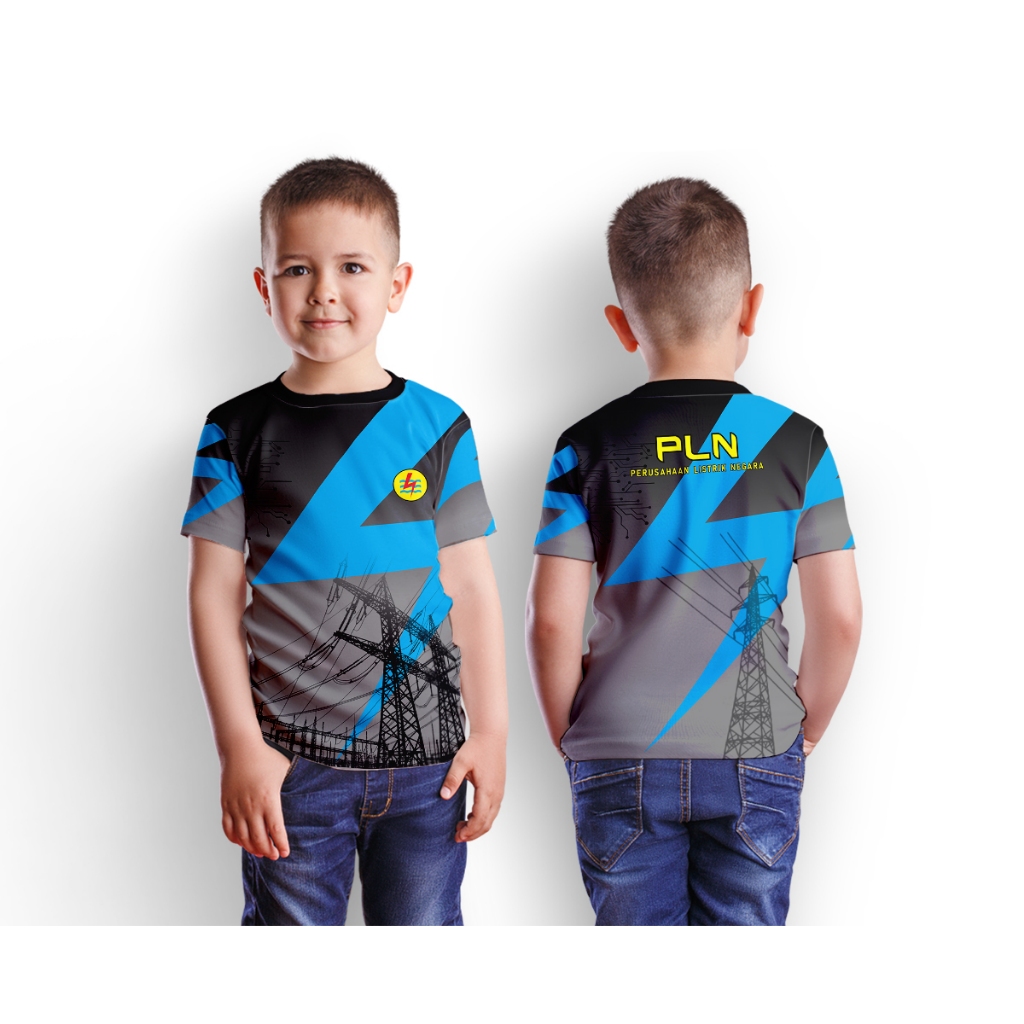 Kaos Baju Anak PLN LISTRIK PINTAR Custom Fullprint 01
